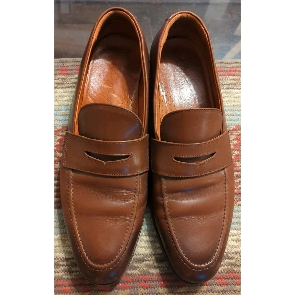 Wolf & Shepherd Ringer Loafer Men Shoe Size 12.5‎ Maple Calfskin Penny Loafer